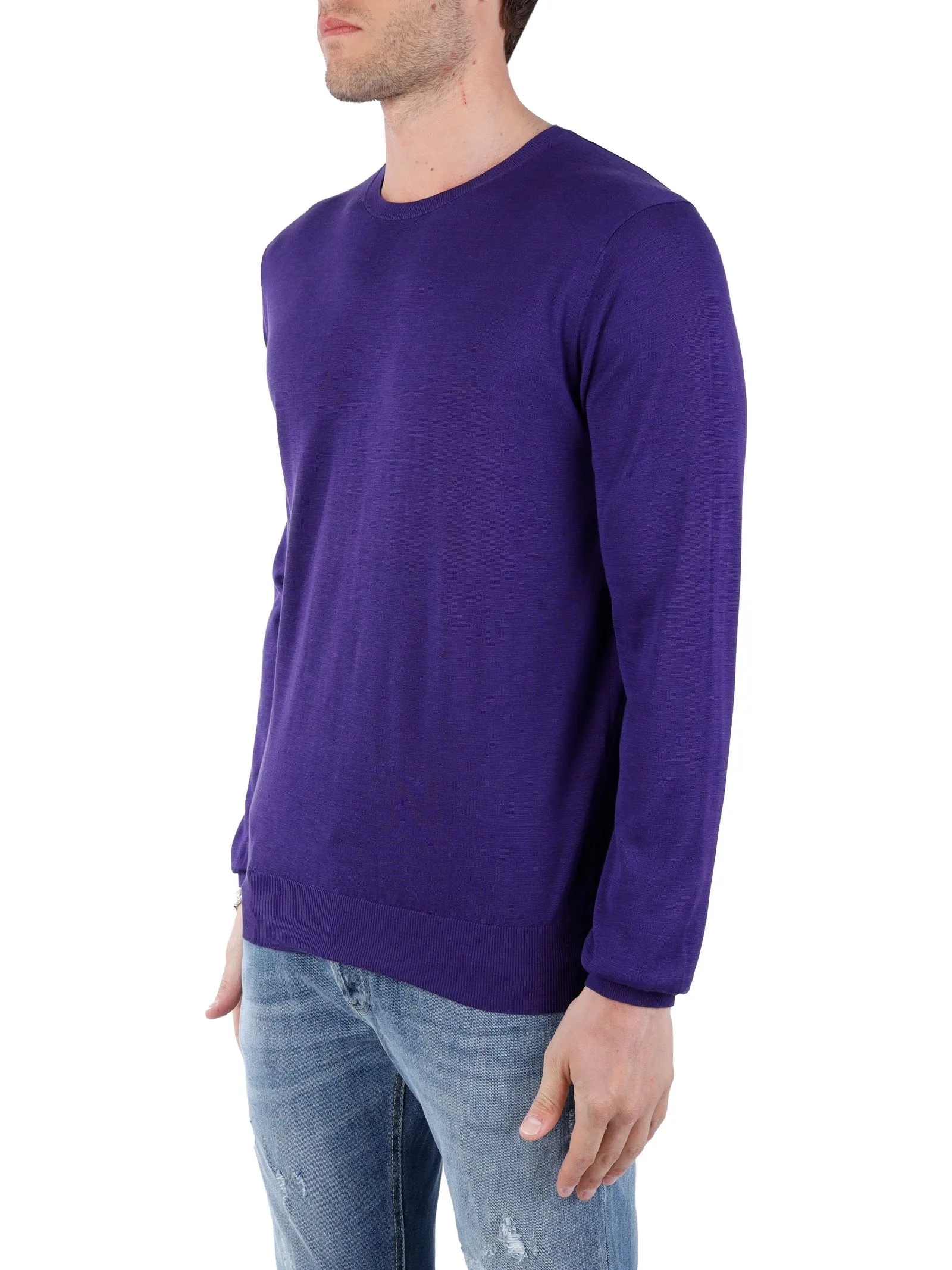 MAGLIA VIOLA IN MISTO SETA